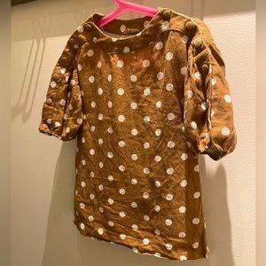 Zara Girls Polka Dot Linen Tunic size 5